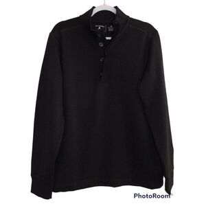 New Men's‎ Antigua Black Foundation Golf Double Knit Pique Pullover 1/2 Zip Sz M